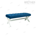 High quality french country style acrylic legs fabric covered bench